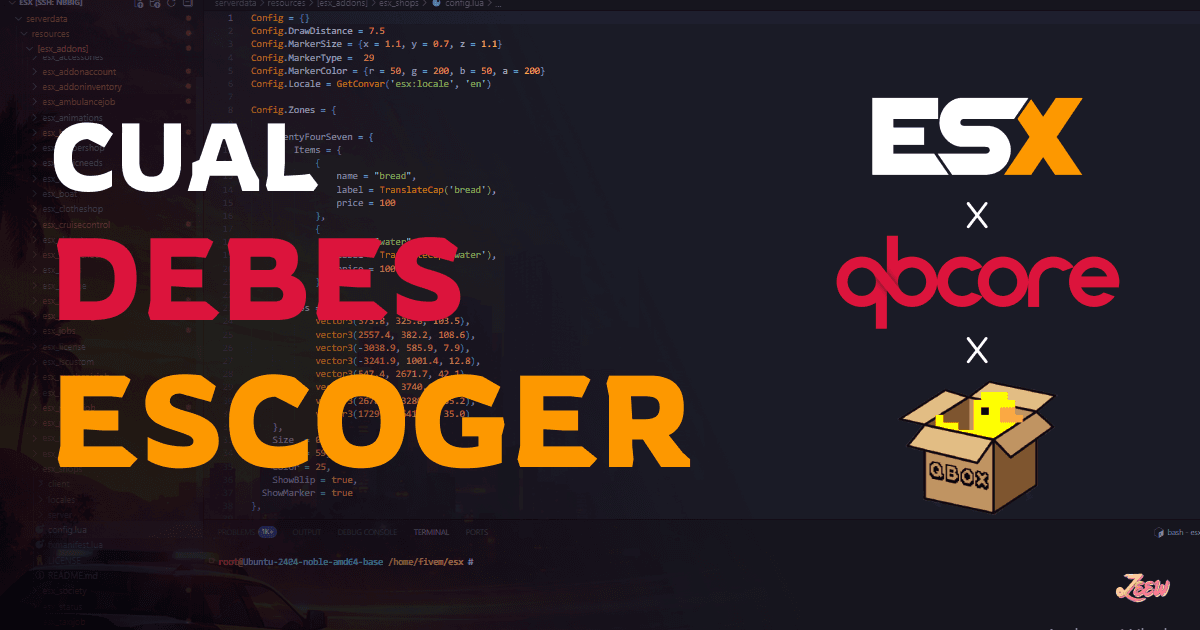 Frameworks para servidores FiveM: ¿ESX, QBCore o Qbox? Comparativa completa para principiantes
